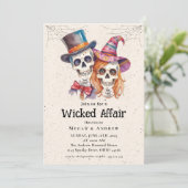 Wicked Affair Halloween  Gothic Skull Invit Kaart (Staand voorkant)