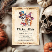 Wicked Affair Halloween  Gothic Skull Invit Kaart