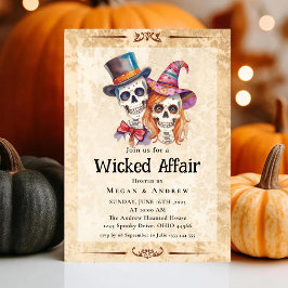 Wicked Affair Halloween Gothic Skull Invit Kaart