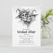 Wicked Affair Halloween  Gothic Skull Invit Kaart (Staand voorkant)