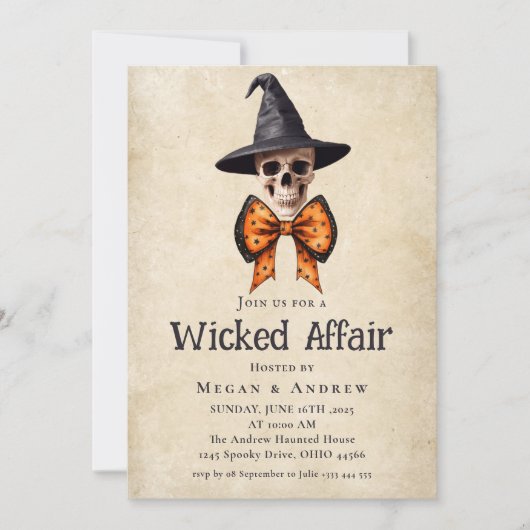 Wicked Affair Halloween  Gothic Skull Kaart (Voorkant)