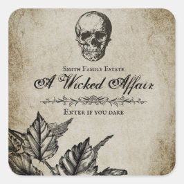 Wicked Affair Halloween - schedel Vierkante Sticker