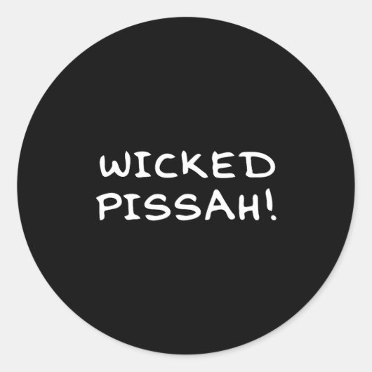 Wicked Ah! Funny Awesome Er New England  Ronde Sticker (Voorkant)
