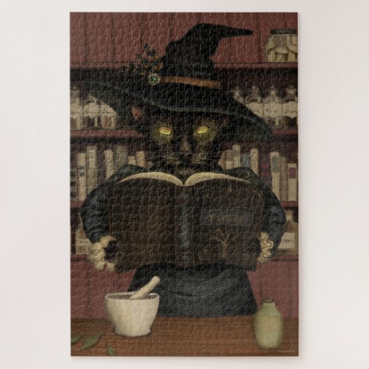 Wicked apotheker Halloween kat puzzel Legpuzzel (Verticaal)