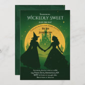 Wicked Baby shower Invitation | Elphaba & Glinda Kaart (Voorkant / Achterkant)