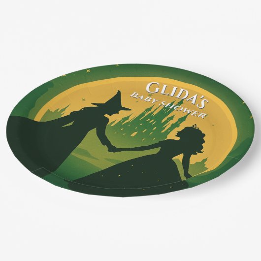 Wicked Baby Shower Plates | Glinda & Elphaba Party Papieren Bordje (Gekanteld)