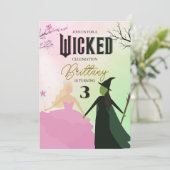 Wicked Birthday Invitation Elphaba and Galinda Kaart (Staand voorkant)
