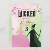 Wicked Birthday Invitation Elphaba and Galinda Kaart (Voorkant / Achterkant)