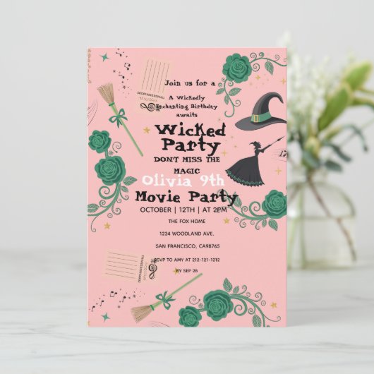 Wicked Birthday Invitation Kaart (Staand voorkant)