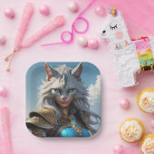 Wicked Blue Eyed Cat Papieren Bordje (Feest)