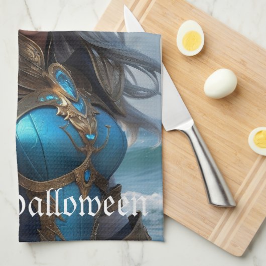 Wicked Blue Eyed Cat Theedoek (Quarter Fold)