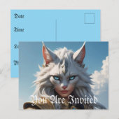 Wicked Blue Eyed Cat Uitnodiging Briefkaart (Voorkant / Achterkant)