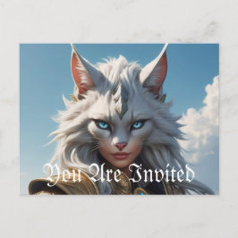 Wicked Blue Eyed Cat Uitnodiging Briefkaart