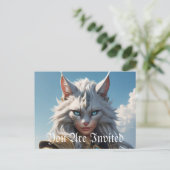 Wicked Blue Eyed Cat Uitnodiging Briefkaart (Staand voorkant)