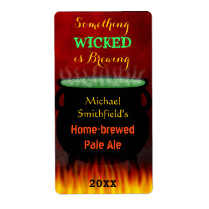 Wicked Brew Halloween Cauldron met Vuurbier Etiket