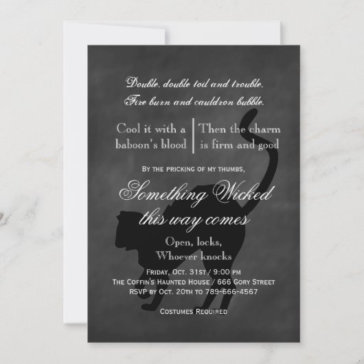 Wicked Cat Halloween uitnodiging (Voorkant)