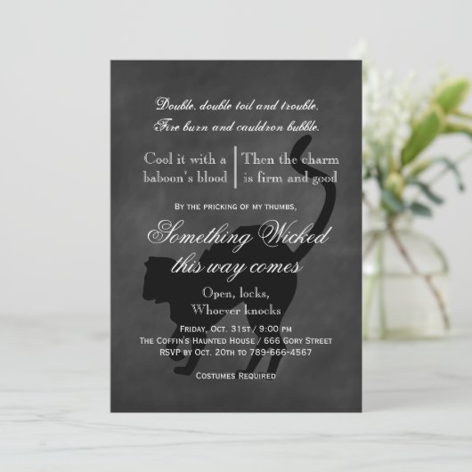 Wicked Cat Halloween uitnodiging (Staand voorkant)