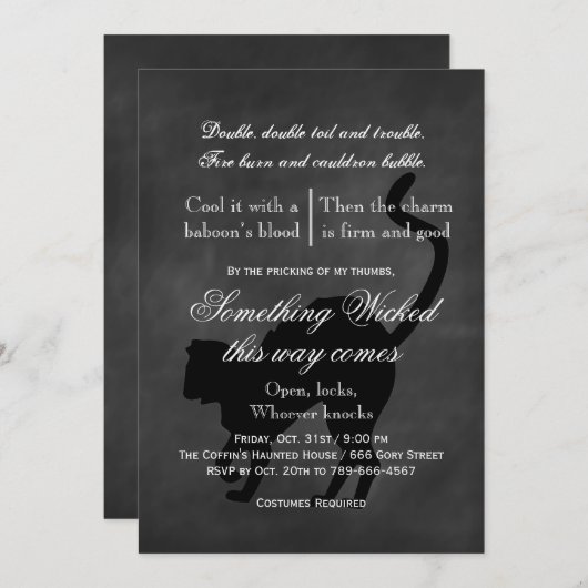 Wicked Cat Halloween uitnodiging (Voorkant / Achterkant)