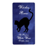 Wicked Cat in Paarse Haze Witches Brew Wijnlabel Etiket (Voorkant)