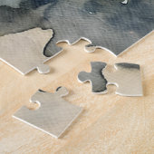 Wicked Cat Smiling Waterverf Kunstwerk Legpuzzel (Zijkant)