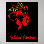 Wicked Chickens Lay Deviled Egg Funny Rooster Chic Poster (Voorkant)