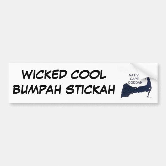 WICKED COOL BUMPAH STICKAH uit standaard Cape Codd Bumpersticker (Voorkant)