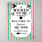 Wicked Cute Baby is Brewing Halloween Baby Shower Poster (Voorkant)