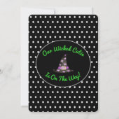 Wicked Cutie Groen en Zwart Polka Dot Baby shower Kaart (Achterkant)