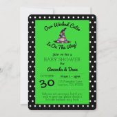 Wicked Cutie Groen en Zwart Polka Dot Baby shower Kaart (Voorkant)