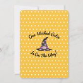 Wicked Cutie Sinaasappel Dot Baby shower Kaart (Achterkant)