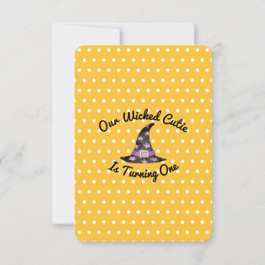 Wicked Cutie Sinaasappel Dot Kind Verjaardag klein Kaart (Achterkant)