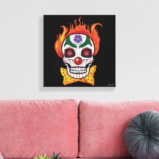Wicked Evil Clown Schedel Demon Wall Art Home Deco Canvas Afdruk (Insitu (Woonkamer))