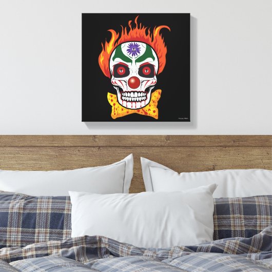 Wicked Evil Clown Schedel Demon Wall Art Home Deco Canvas Afdruk (Insitu (Slaapkamer))