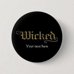 WICKED Faux Gold Kijk Halloween Festive Costuum Ronde Button 5,7 Cm