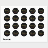 WICKED Faux Gold Look Halloween Favor Ronde Sticker (Vel)