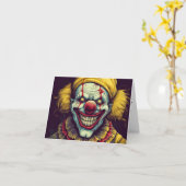 Wicked Freak Show Carnaval Clown Happy Halloween Kaart (Gele Bloem)