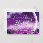 Wicked Fun Halloween Love Moon Wedding RSVP Kaartje (Voorkant)