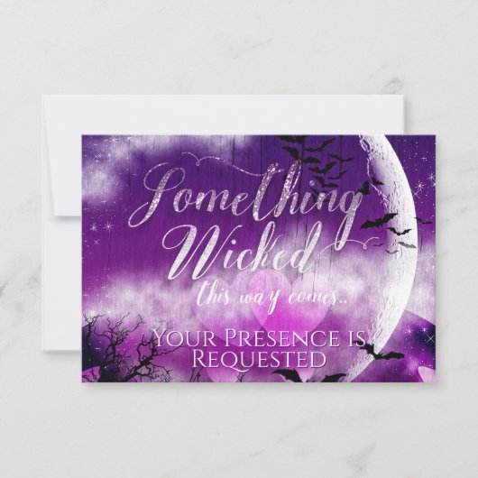 Wicked Fun Halloween Love Moon Wedding RSVP Kaartje (Voorkant)
