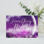 Wicked Fun Halloween Love Moon Wedding RSVP Kaartje (Staand voorkant)