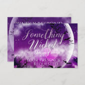 Wicked Fun Halloween Love Moon Wedding RSVP Kaartje (Voorkant / Achterkant)