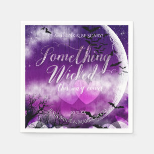 Wicked Fun Halloween Love Moon Wedding Servet