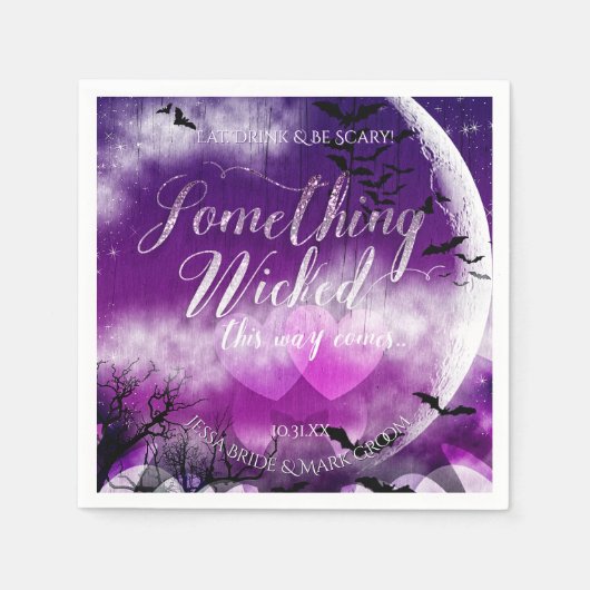 Wicked Fun Halloween Love Moon Wedding Servet (Voorkant)