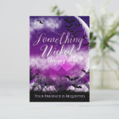 Wicked Fun Halloween Love Moon Wedding Verticaal RSVP Kaartje (Staand voorkant)