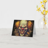 Wicked Funhouse Carnaval Clown Happy Halloween Kaart (Gele Bloem)