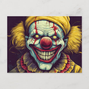 Wicked Funhouse Clown Illustratie Ontwerp Briefkaart