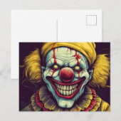 Wicked Funhouse Clown Illustratie Ontwerp Briefkaart (Voorkant / Achterkant)