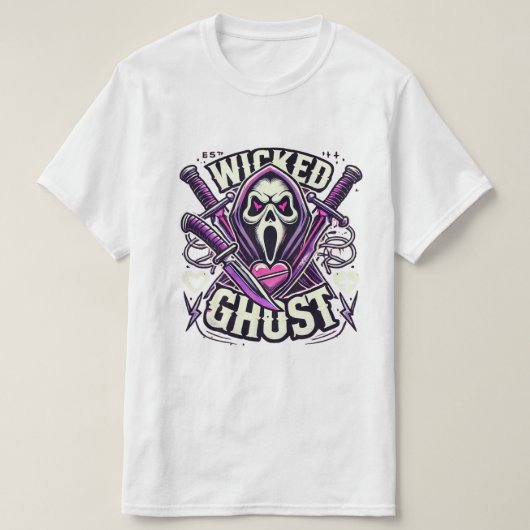Wicked Ghost beroemd gemaakt door Neon Reaper T-shirt (Design voorkant)
