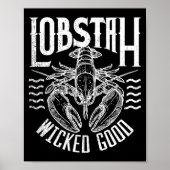 Wicked Good Lobstah Funny Maine Boston Cape Cod Lo Poster (Voorkant)