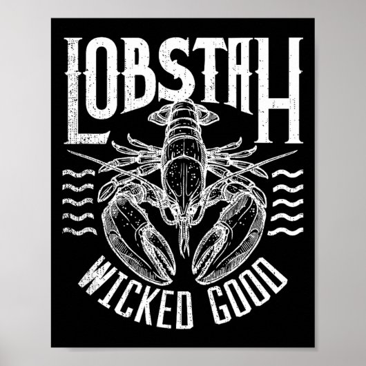 Wicked Good Lobstah Funny Maine Boston Cape Cod Lo Poster (Voorkant)