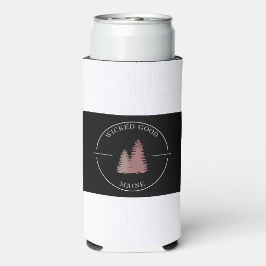 Wicked Good Maine - Roze dennen - Seltzer Coozie (Seltzer Achterkant)